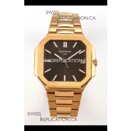 Patek Philippe Cubitus 7128 Rose Gold Casing Brown Dial Swiss Replica Watch