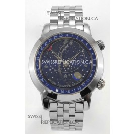 Patek Philippe Grand Complications 6102 Blue Dial Steel Strap Super Clone Watch 