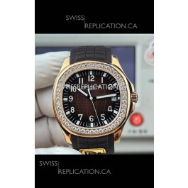 Patek Philippe Aquanaut 5167 Black Strap Diamonds Bezel Super Clone Watch 