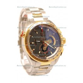 Tag Heuer Grand Carrera Calibre 36 Japanese Replica Two Tone Gold Watch in Black Dial