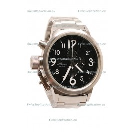 U-Boat Flightdeck Japanese Replica Steel Watch in Black Dial