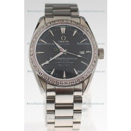 Omega SeaMaster CO AXIAL Swiss Replica Watch in Diamond Bezel