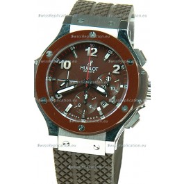 Hublot Big Bang Swiss Replica Watch in Brown Dial Ceramic Bezel