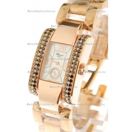 Chopard La Strada Swiss Ladies Replica Pink Gold Watch 