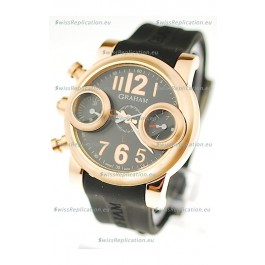 Graham Swordfish Japanese Replica Gold Watch in Golden Markers