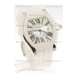 Cartier Roadster Japanese Replica Watch in White 