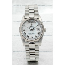 Rolex Day Date Silver Swiss Replica Watch