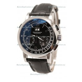 A.Lange & Sohne Datograph Flyback Swiss Replica Watch in Black Dial