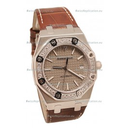 Audemars Piguet Royal Oak Steel Swiss Watch in Grey Dial