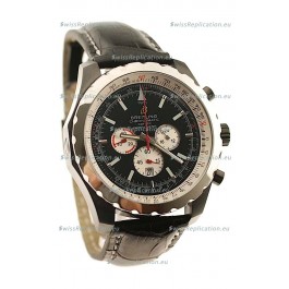 Breitling Chrono-Matic Chronometre Japanese Replica Watch in Black Strap