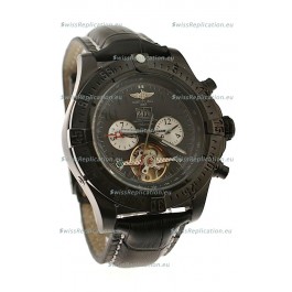 Breitling Chronometre Tourbillon Japanese Replica Watch in Black 