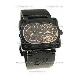 Bell and Ross BR Minuteur Tourbillon PVD Japanese Watch in Rose Gold Markers