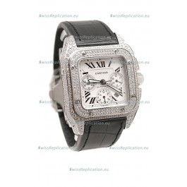 Cartier Santos 100 Swiss Replica Watch with Two Tone Casing 