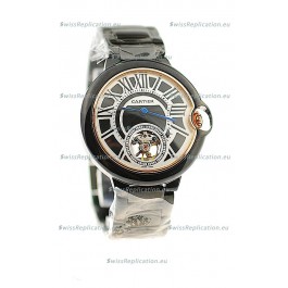 Ballon Bleu De Cartier flying Tourbillon Japanese Replica PVD Watch 