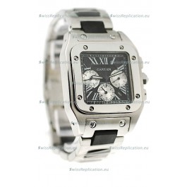 Cartier Santos 100 Japanese Replica Watch in Black Dial