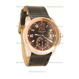 Calibre de Cartier Japanese Replica Pink Gold Watch 
