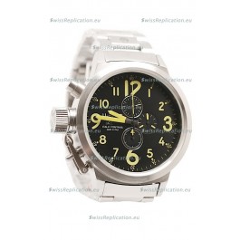 U-Boat Flightdeck Japanese Replica Steel Watch in Green Markers