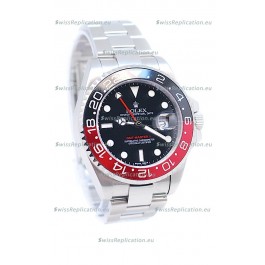 Rolex GMT Masters II 2011 Edition Swiss Replica Watch in Black & Red Cerarmic Bezel