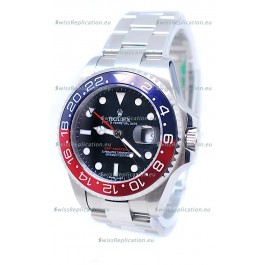 Rolex GMT Masters II 2011 Edition Swiss Replica Watch in Blue & Red Cerarmic Bezel
