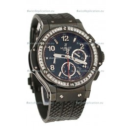 Hublot Big Bang All Black Swiss Watch with Diamonds Bezel
