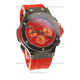 Hublot Big Bang Swiss Watch in Red Dial Ceramic Bezel