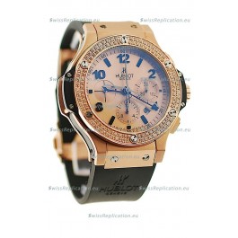 Hublot Big Bang Swiss Replica Watch in Beige Dial Diamonds Bezel