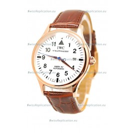 IWC Portugese Automatic Gold Replica Watch in White Dial