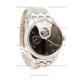 IWC Portuguese Tourbillon Mystere Replica Watch in Black Dial