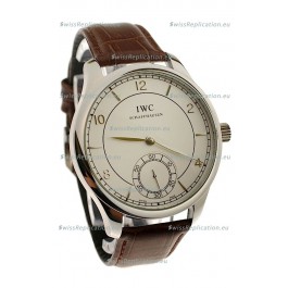 IWC Portugese Automatic Steel Watch in Brown Strap