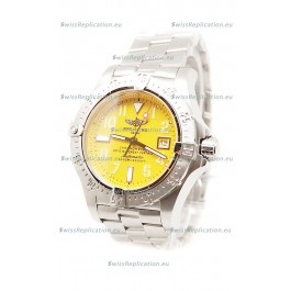Breitling Chronograph Chronometre Swiss Replica Watch in Yellow Dial