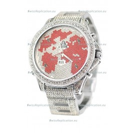 Jacob & Co Diamond Japanese Replica Watch in Red/White Dial