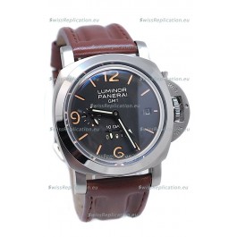 Panerai Luminor GMT 10 Days Swiss Replica Watch in Brown Strap