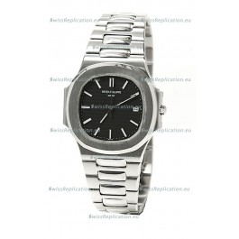 Patek Philippe Nautilus Mens Swiss Replica Watch in Black Dial