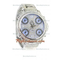 Jacob & Co Diamond Japanese Replica Watch in Light Blue Dial