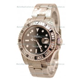 Rolex GMT Masters II 2011 Edition Swiss Replica Watch with Diamonds Casing and Bezel