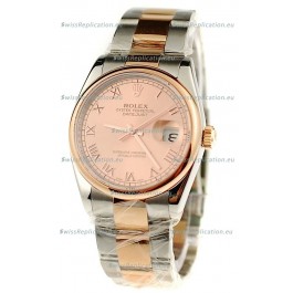 Rolex Day Date Two Tone Japanese Watch in Pink Gold Dial