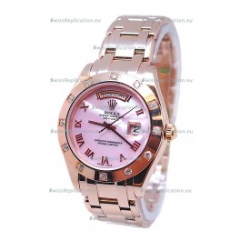 Rolex Day Date Pink Mother of Pearl Swiss Replica Watch