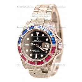Rolex GMT Masters II 2011 Edition Swiss Replica Watch with Diamonds Casing and Bezel