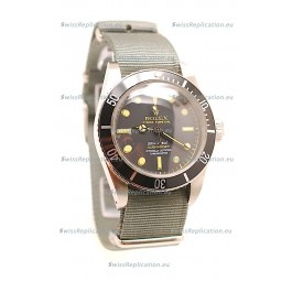 Rolex Submariner Swiss Watch Grey Nylon Strap Watch