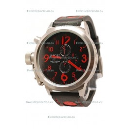 U-Boat Flightdeck Japanese Replica Watch in Black Dial