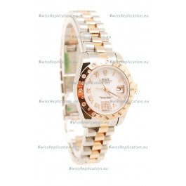 Rolex DateJust - Two Tone Lady Swiss Replica Pink Gold Watch