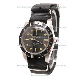 Rolex Submariner Swiss Watch Black Nylon Strap Watch