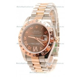 Rolex DateJust Mid-Sized Japanese Replica Rose Gold Watch