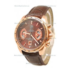 Tag Heuer Grand Carrera Japanese Replica Gold Watch