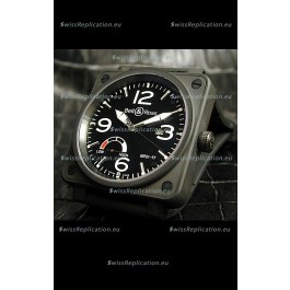 Bell and Ross BR013 97 Power Reserve Swiss Replica Watch in Black dial
