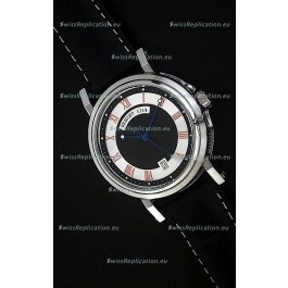 Breguet De La Marine Swiss Replica Steel Watch in Black & White Dial