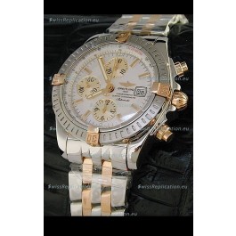 Breitling Windrider Swiss Replica Watch in White Dial Two Tone Case