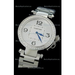 Cartier Pasha de Swiss Replica Automatic Watch in White Dial