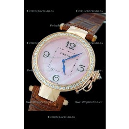 Cartier Pasha de Swiss Replica Automatic Watch in Pink Dial