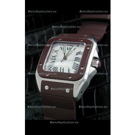Cartier Santos Swiss Replica Watch in White Dial